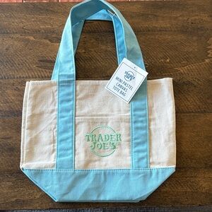 Trader Joe’s Designer Mini Pastel Canvas Tote Bag in Light Blue